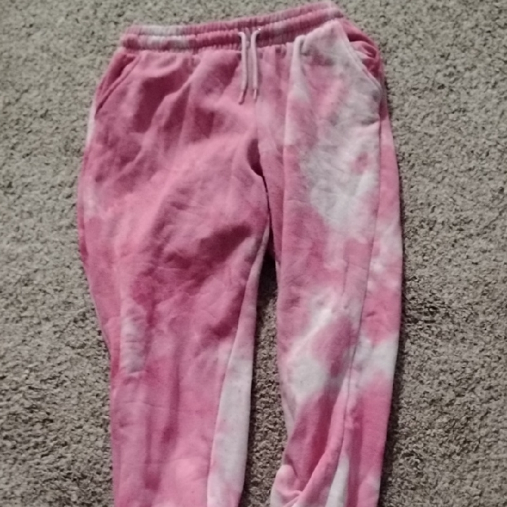 Rue21 Pink and White Tie-Dye Kids Joggers